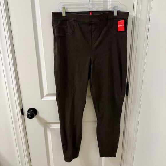 NWT Spanx Jean-ish 1X Ankle Leggings in a dark brown or black color - Picture 2 of 8